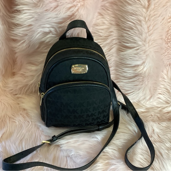 Michael Kors small monogram black canvas backpack with branded removable straps - Picture 9 of 10
